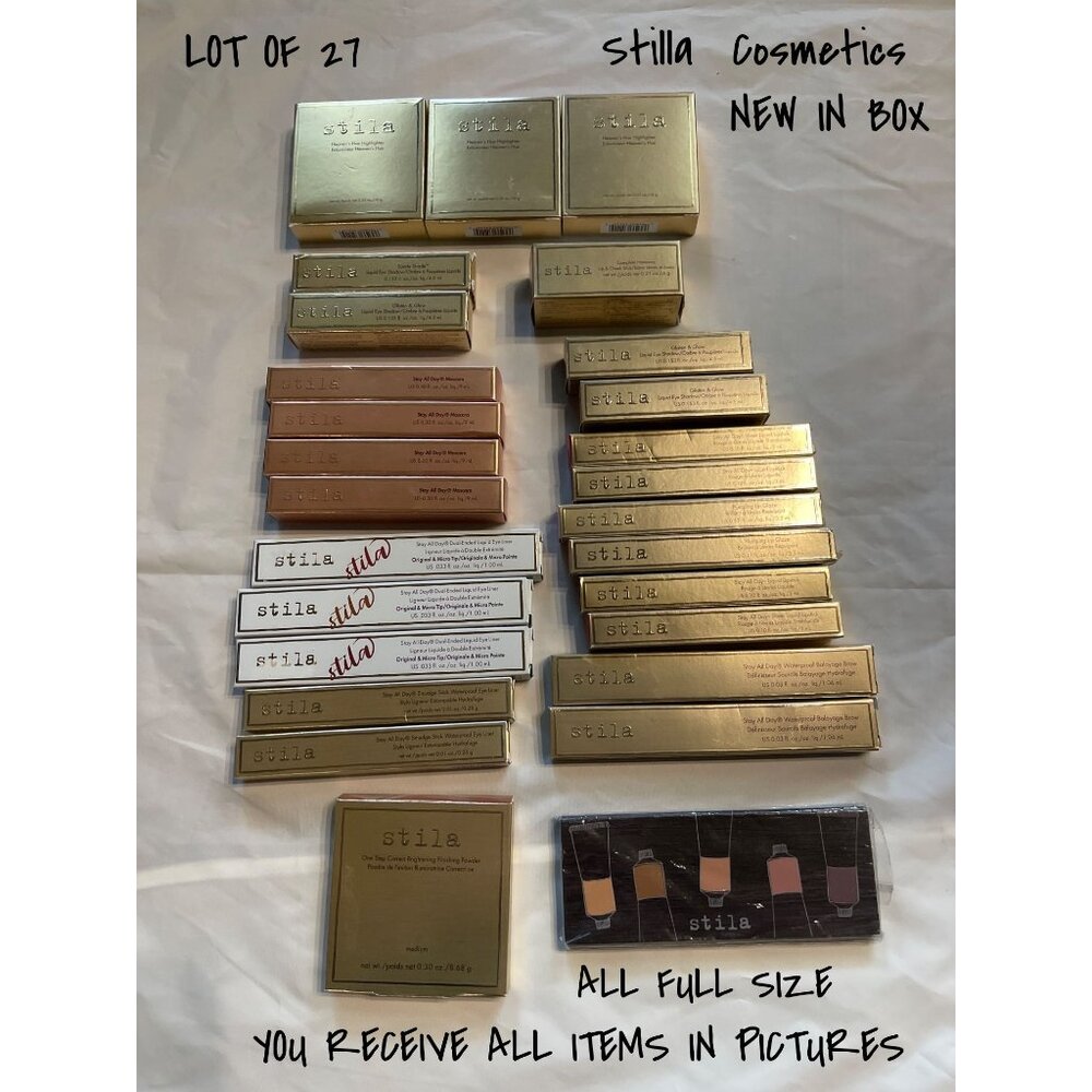 Stila Cosmetics Full-Size Luxury Makeup Set: Lip, Eye & Face - 27 New Items